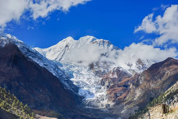 Mountains Snowy Peaks Manang Nepal Annapurna Circle — Stock Photo, Image