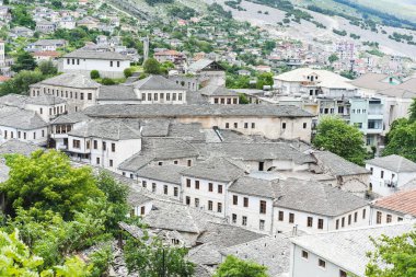 Gjirokaster eski şehir Unesco miras, Arnavutluk, Europe görünümüne.