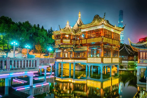 Shanghai China View Traditional Yuyuan Garden Night Time — Stock Photo, Image