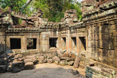 Eski harabeler. Ta Prohm Tapınağı, Siem Reap, Kamboçya.