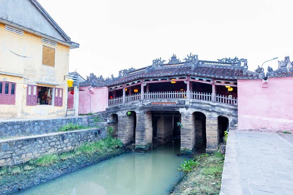 Blick Auf Die Japanische Brücke Hoi Vietnam Unesco Weltkulturerbe — Stockfoto