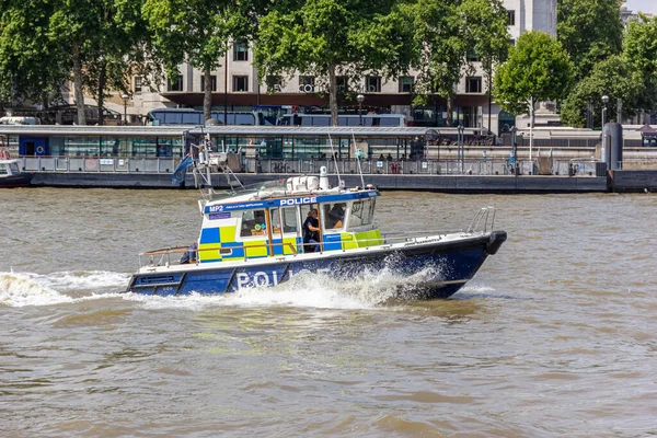 Londra Regno Unito Luglio 2018 Metropolitan Police Boat Naviga London — Foto Stock