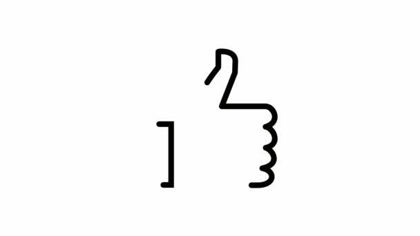 Like Thumbs Up 2D Outline Icon Animation — Stock Video