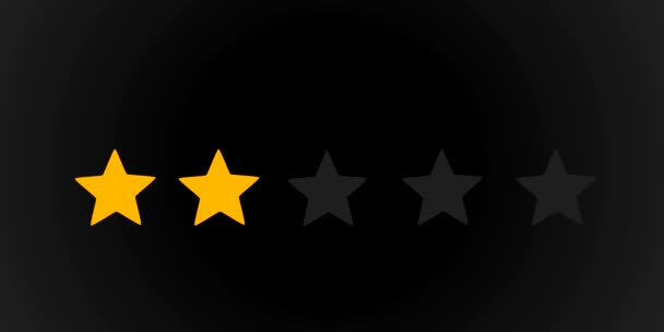 5 Star Rating Bestseller Symbol Given By Business Man Hand Sweeping In 2D Animation With Black Background — Stock Video