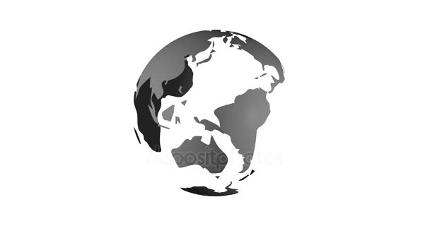 Planet Earth Globe Modern News Background Seamless 3D Rendered Vector Animation in Silver Grey — Stock Video