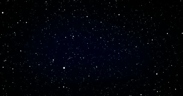 Νύχτα ουρανό αργά περιστρεφόμενο με μπλε αστέρι βλέμμα χώρο εκπαιδευτικό 3d τετηγμένα Animation — Αρχείο Βίντεο