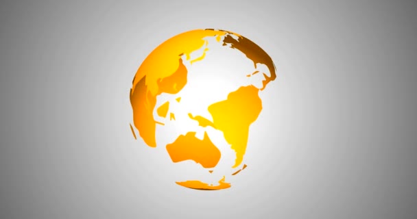 Планета Земля Глобус Современные новости Фон Бесшовная 3D рендеринговая векторная анимация в оранжевом — стоковое видео