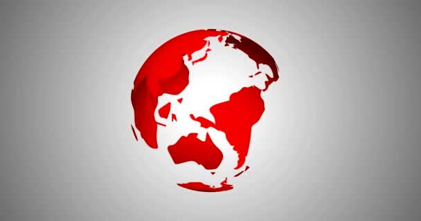 News Intro With Rotation Planet Earth Globe With Planets Highlighted 3D Rendered Animation in Red — Stock Video