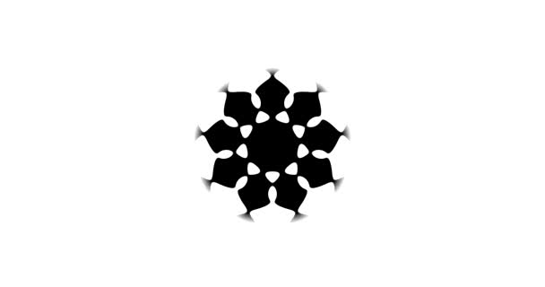 Аннотация Mandala Moving Snowflake Shapes Minimal Background Animation with Place For Logos — стоковое видео