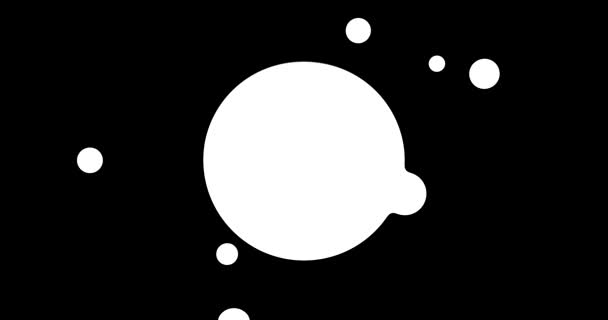 Liqiud Blobs Dropping Out of Empty Circle with Space Rendered Animation Video White on Black — стоковое видео