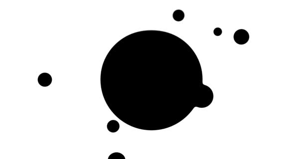 レンダリングしたアニメーションのビデオ黒地に白色としてロゴのスペース空円で棄権附近における Blob — ストック動画
