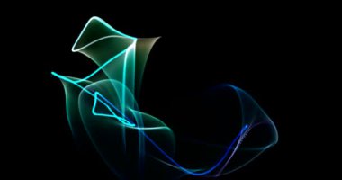 Soyut Aurora dinamik arka plan animasyon Video render Buz Mavisi renklerde ışıklar.