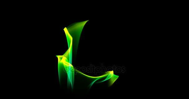 Animated Aurora Light Dancing Dynamical in Green Toned Abstract Background Rendered Video — Stock Video