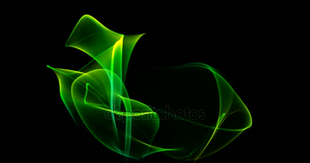 Green Dancing Lights Aurora 4k Particle Rendered Background Intro Clip — Stock Video