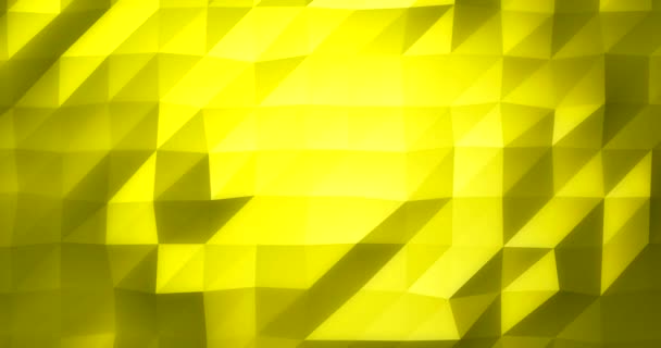 Fondo geométrico 4k de bajo brillo de poli como video de animación renderizado en amarillo — Vídeo de stock