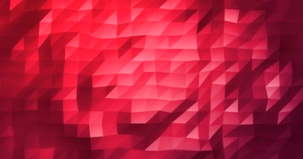 Low Poly zářící geometrické pozadí jako tavené animace Video v červené barvě. — Stock video