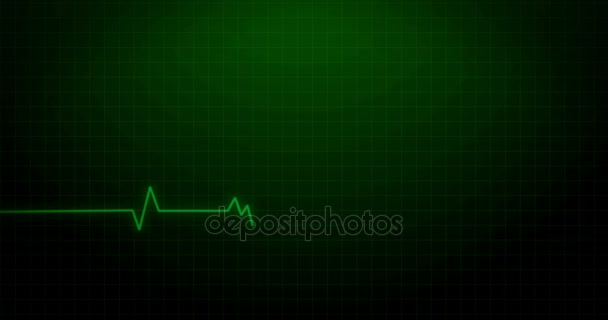EKG Heartbeat on Monitor Enregistrement de pouls - Green Healthcare Animated 4k Rendu Footage .