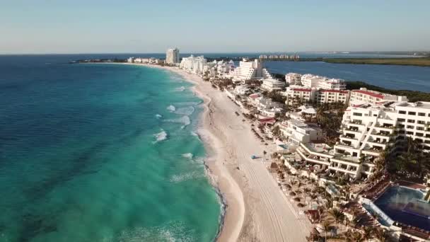 Vue Dessus Belle Plage Drone Aérien Eau Mer Turquoise Plage — Video