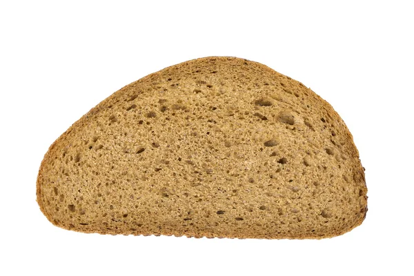 Fatia de pão marrom isolada em branco — Fotografia de Stock