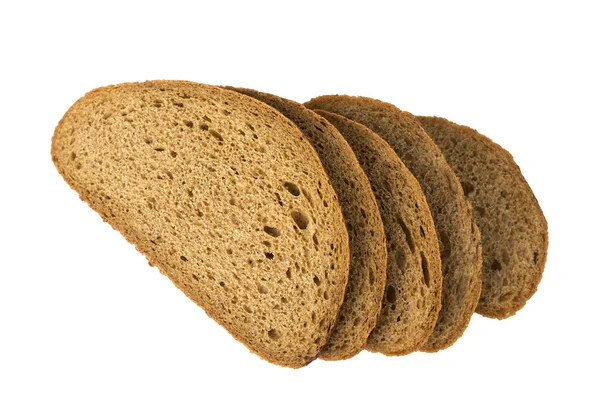 Rebanadas de pan marrón aisladas en blanco — Foto de Stock