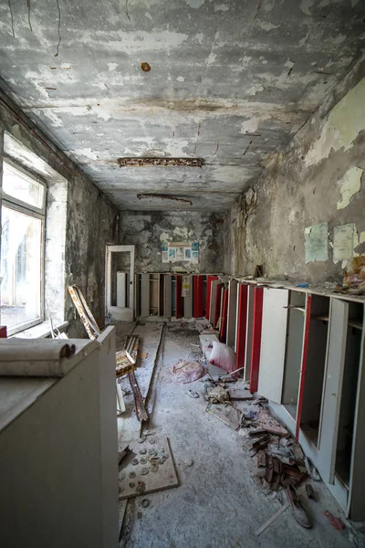 Kindergarten in verlassener Pripyat-Stadt in der Sperrzone von Tschernobyl, Ukraine — Stockfoto