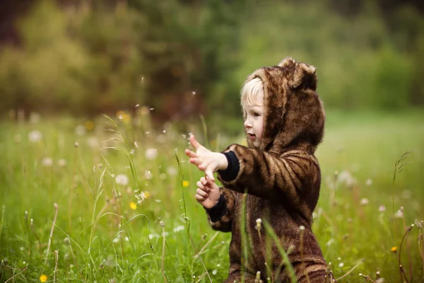 Bir ayı kostümü, küçük kız