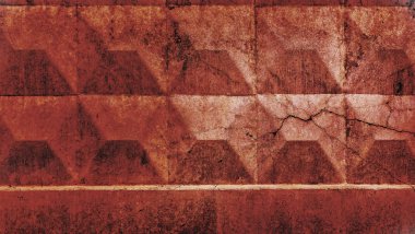 doku. Kırmızı beton duvar ile bir çatlamak