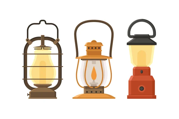 Set di lampade ad olio — Vettoriale Stock