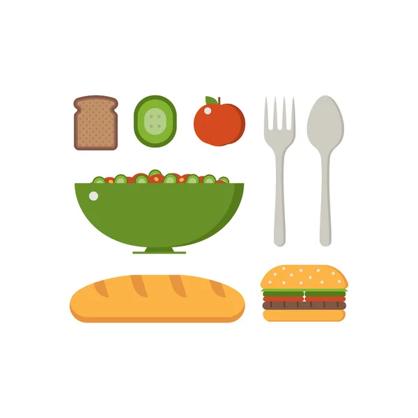 Desayuno vegano conjunto — Vector de stock