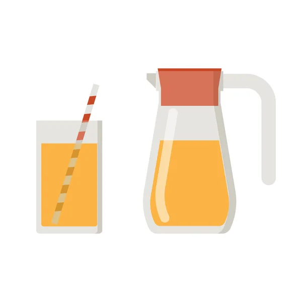 Juice Jug and Mug — Stock Vector