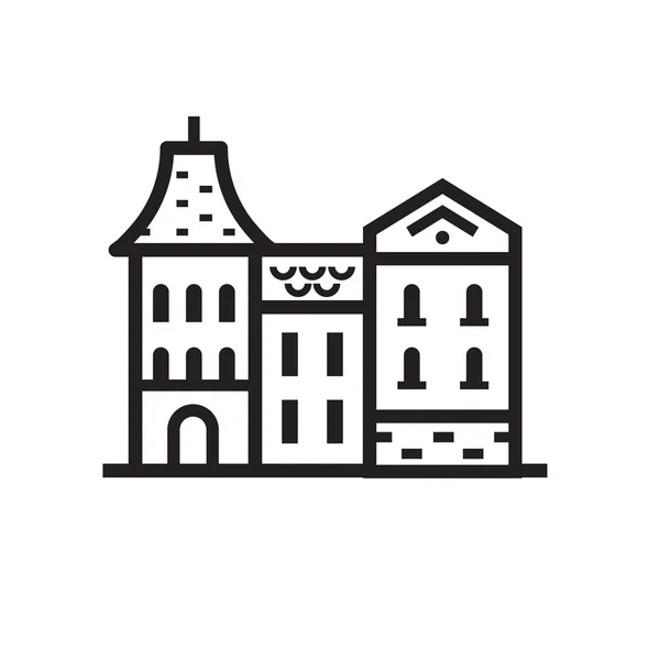 Europe Townt House Emblem — Stock vektor