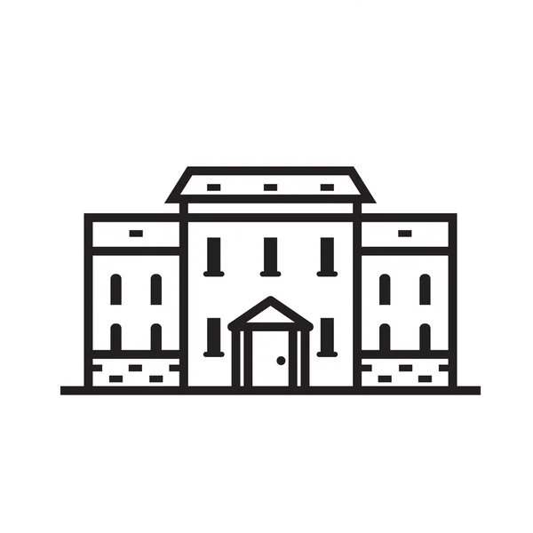 Emblème de maison de ligne mince — Image vectorielle