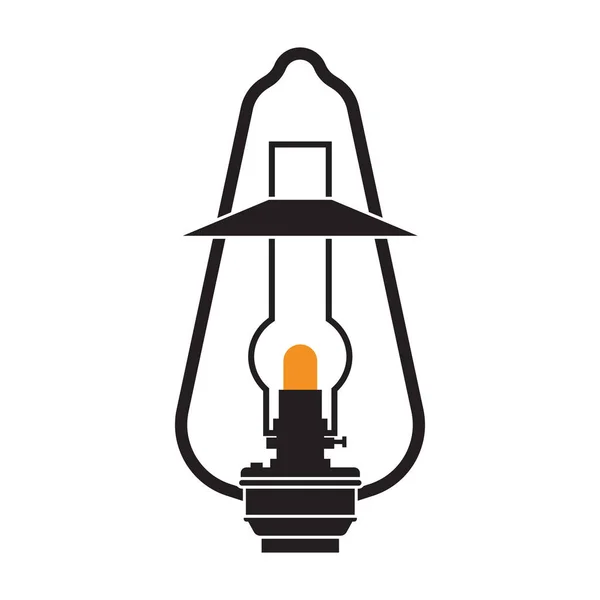 Kemping lámpa vagy gáz lámpa — Stock Vector