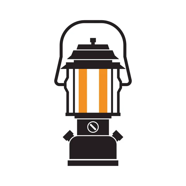 Kemping lámpa vagy gáz lámpa — Stock Vector