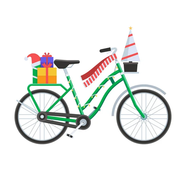 Boże Narodzenie rower wektorowa — Wektor stockowy