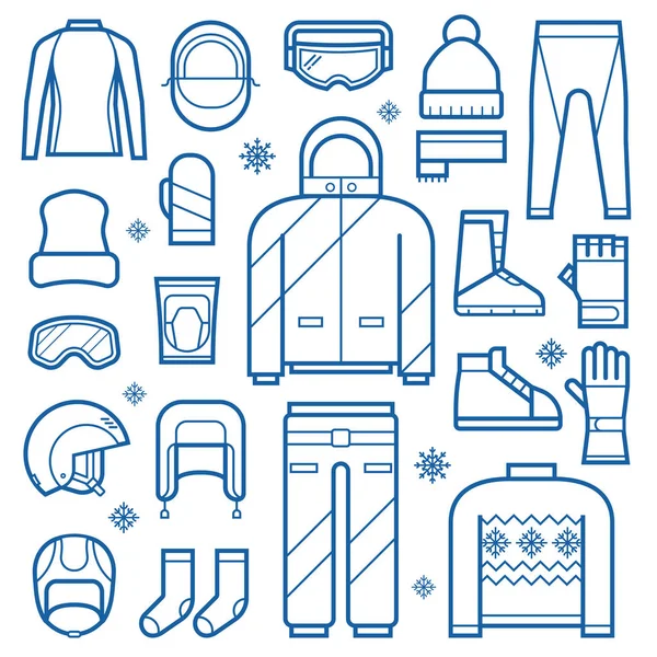 Winterkleren en Accessries pictogrammen — Stockvector