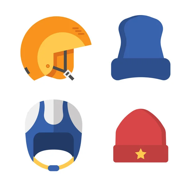 Wintersport Kopfbedeckungen Set — Stockvektor