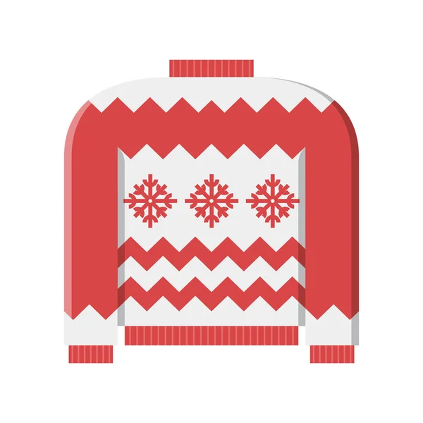 Красный зимний свитер — стоковый вектор