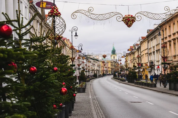 Warsaw Christmas Decorations — Stock Photo, Image