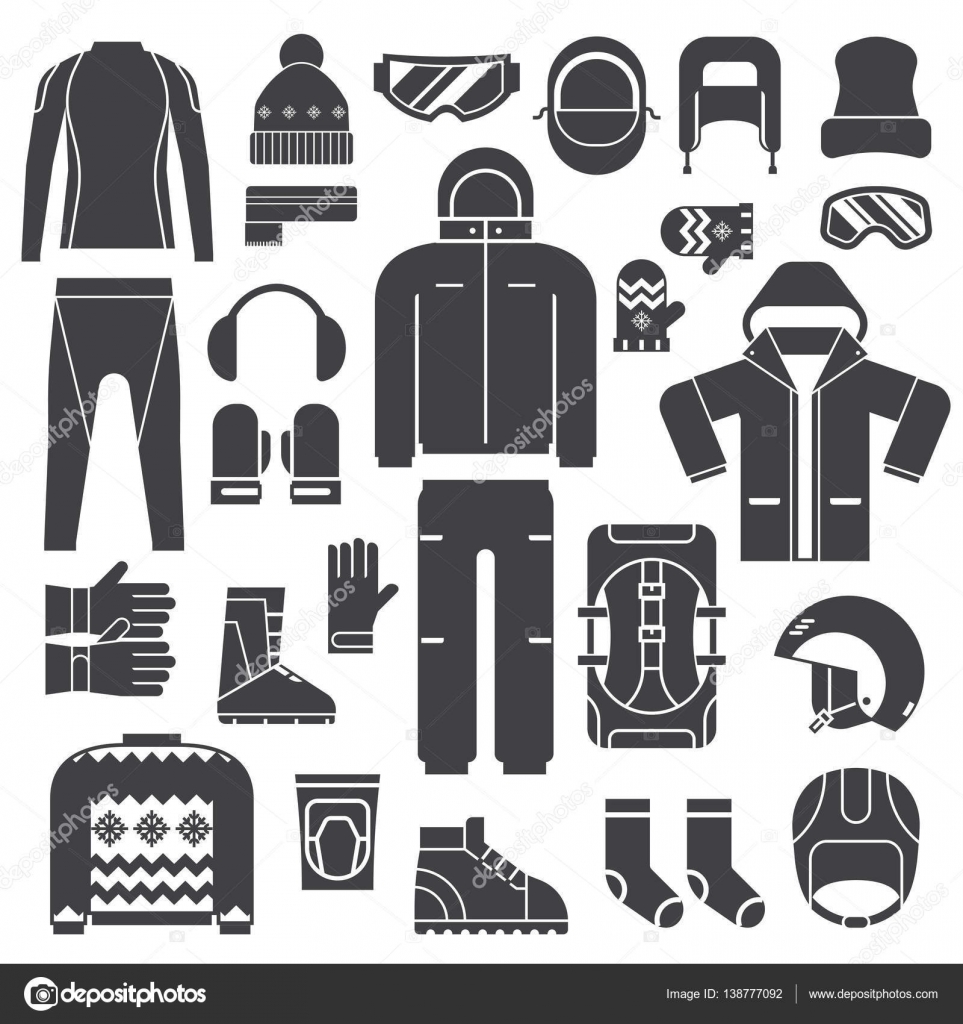 Vector Avalanche Safety Gear Icons Stock Illustration - Download