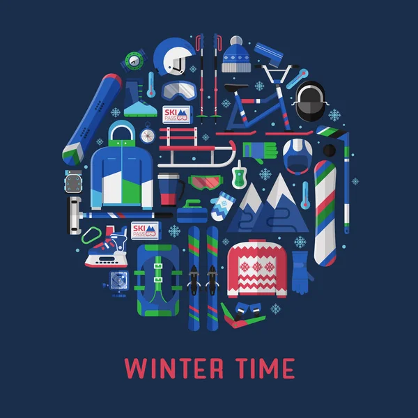 Зимові картки часу фону — стоковий вектор