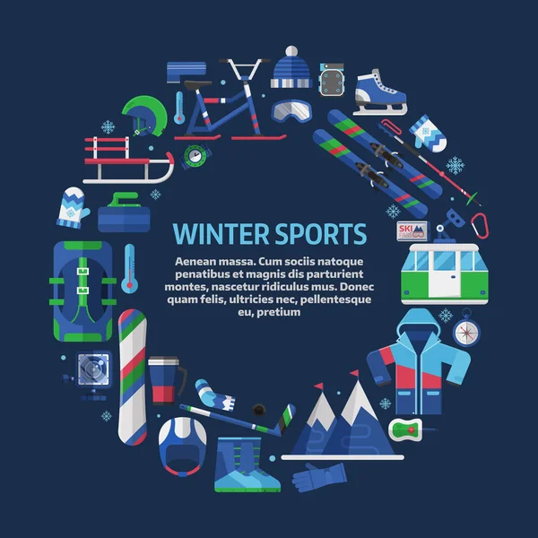 Vintersport adresskortsmallen — Stock vektor