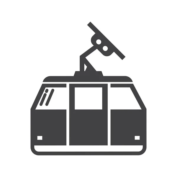 Standseilbahn oder Seilbahnvektorsymbol — Stockvektor