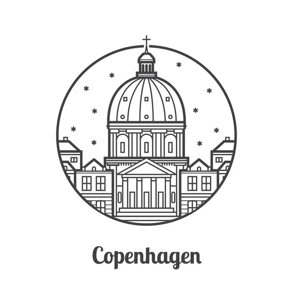 Viaje Copenhague Icono — Archivo Imágenes Vectoriales