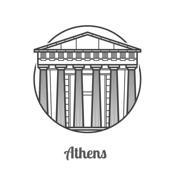 Icône de voyage Athènes — Image vectorielle