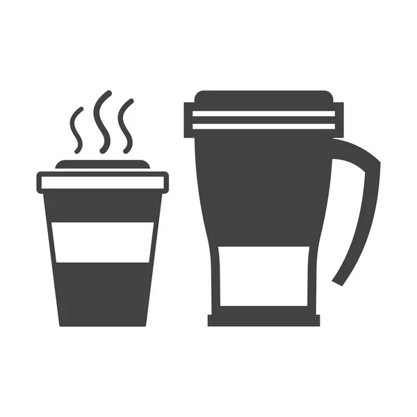 Take Away Coffee Cup and Travel Mug — Stock Vector