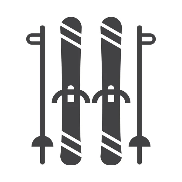 Esquís de montaña Vector Icono — Vector de stock