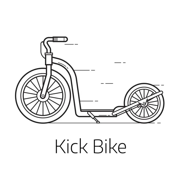 Kick Scooter Thin Line Ilustração — Vetor de Stock