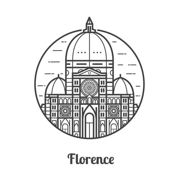 Utazási Florence ikon — Stock Vector