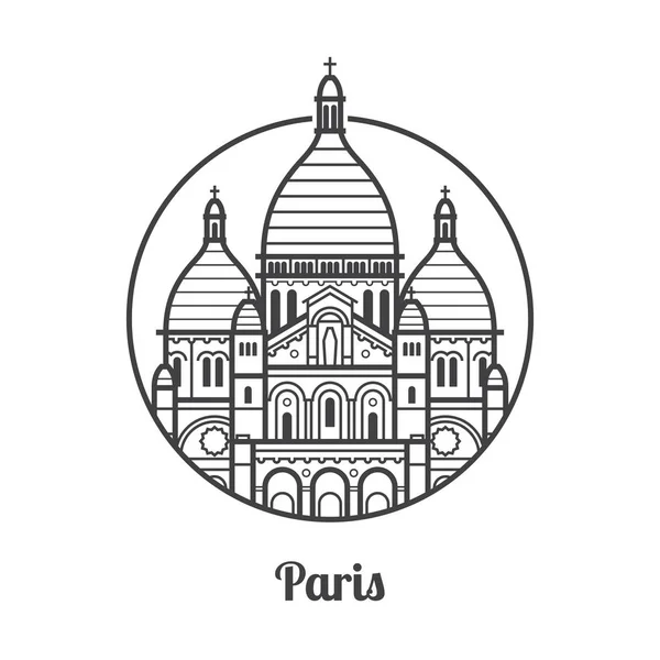 Utazási Párizs ikon — Stock Vector